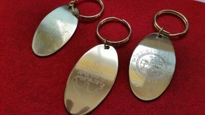 Schlüsselanhänger oval/Messing
