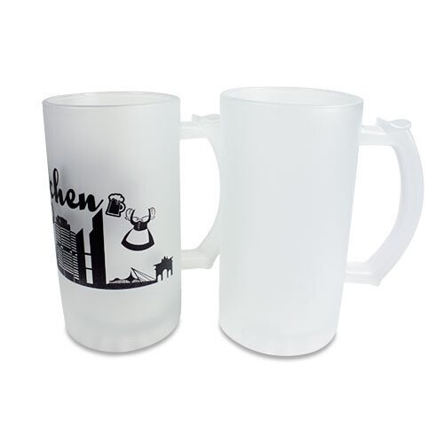 Glasbierkrug 16oz/470 ml / außen satiniert