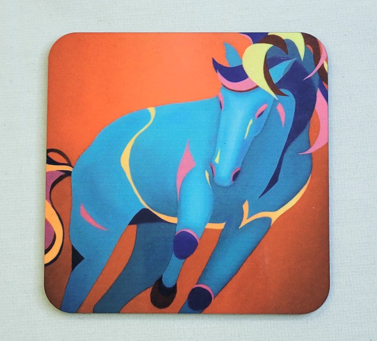 ShowChic Designer Blue Horse Coaster