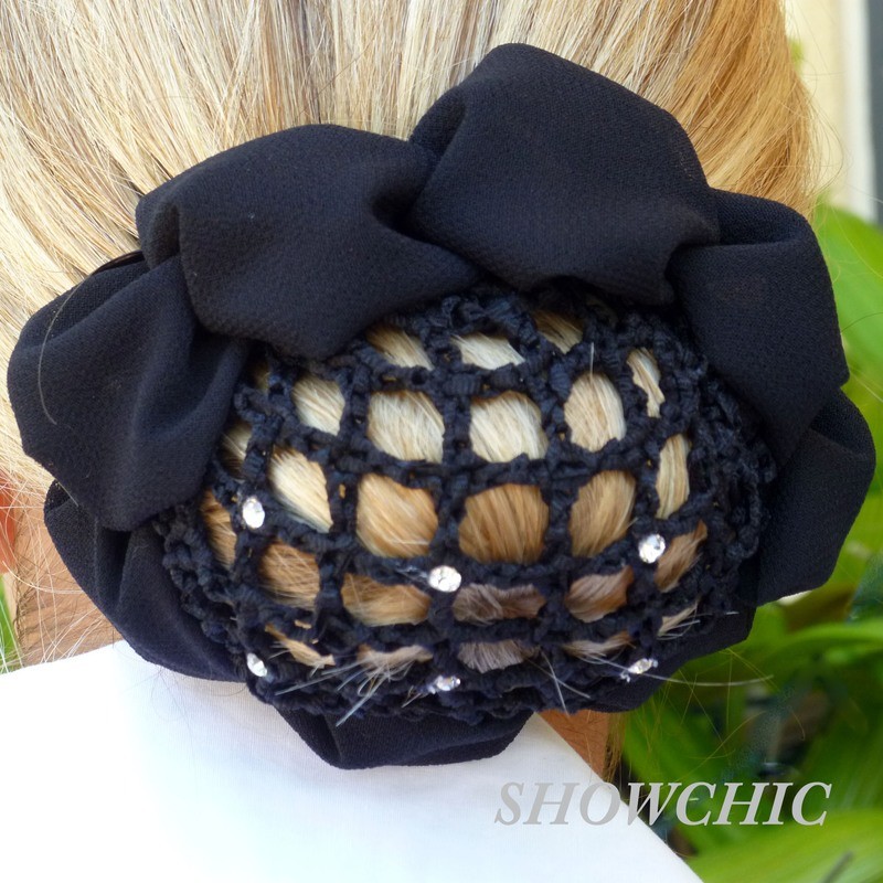 Black Hair Bun Holder with Scrunchie