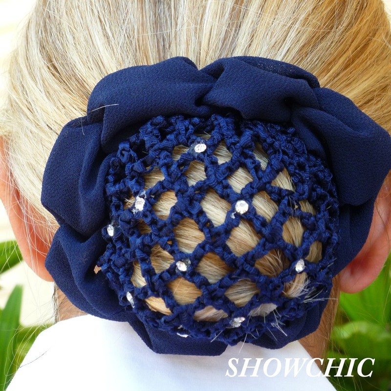 Navy Hair Bun Holder with Scrunchie