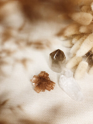 Kristalset voor hoogsensitiviteit met rookkwarts, bergkristal en aragoniet