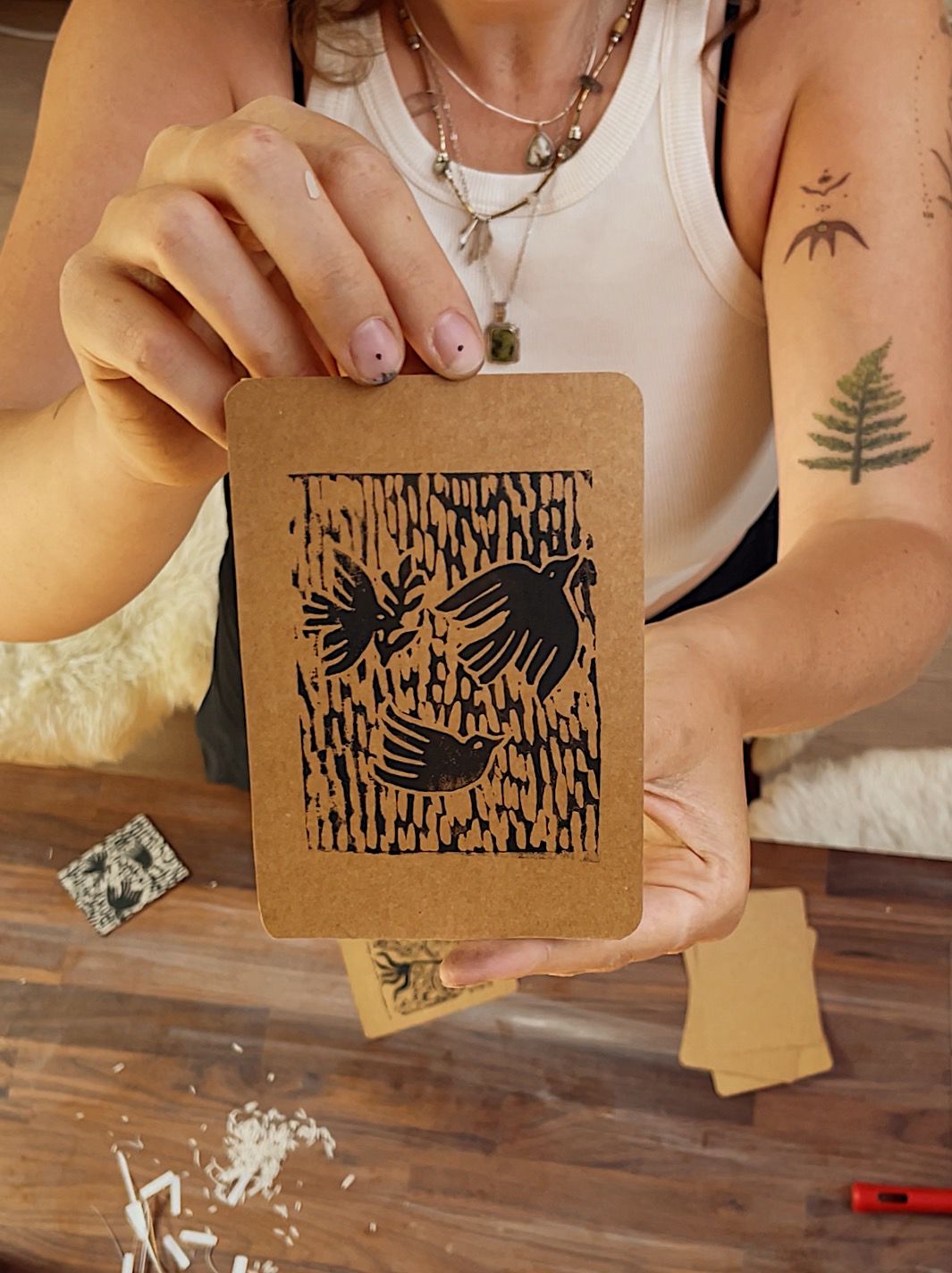 Linoprint | Card for a Free Palestine