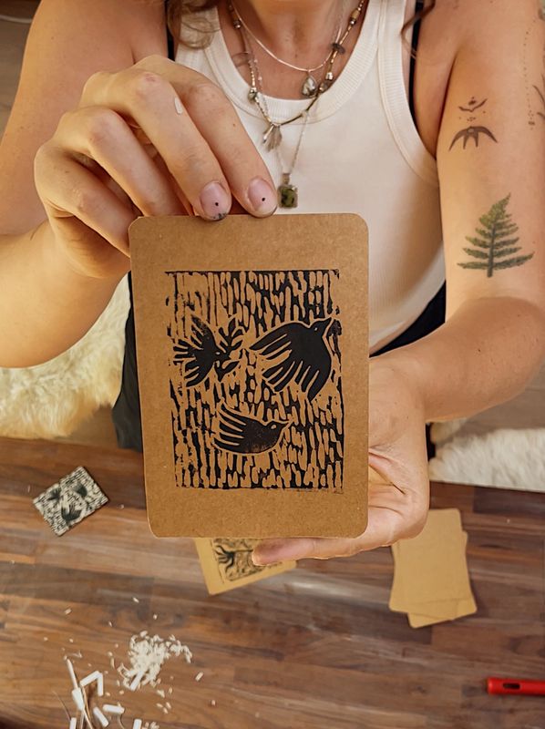Linoprint | Card for a Free Palestine