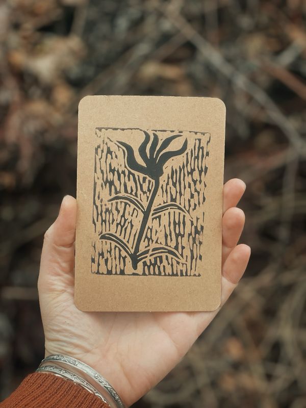 Linoprint | Delicate flower