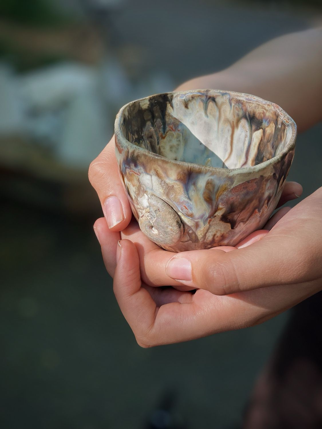 Crystal cup ammoniet parelmoer | Keramische kristalkopjes