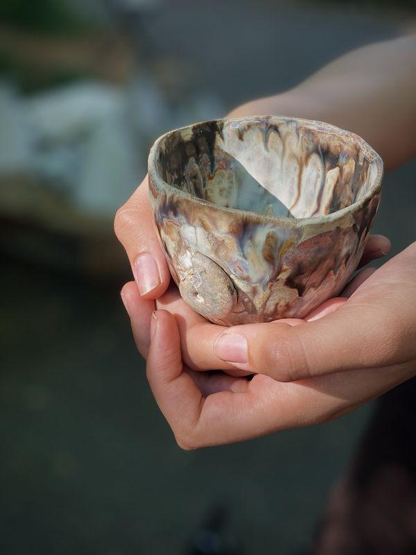 Crystal cup ammoniet parelmoer | Keramische kristalkopjes