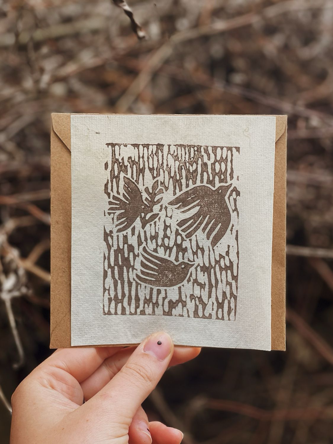 Linoprint | Birds of freedom