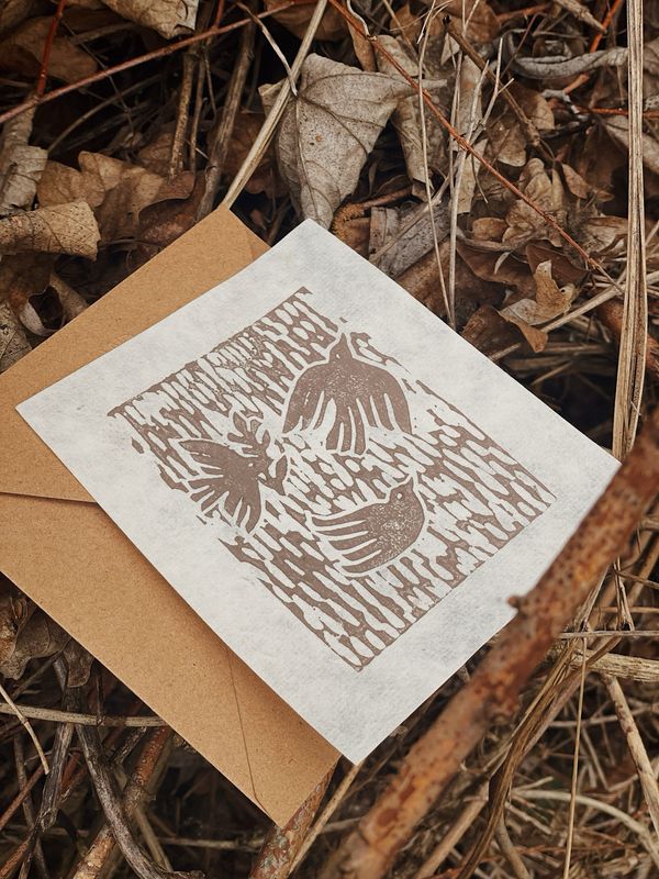 Linoprint | Birds of freedom