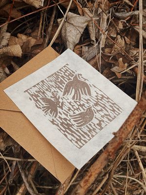 Linoprint | Birds of freedom