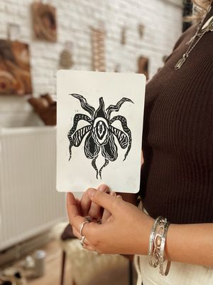 Linoprint | An ode to your flowering body