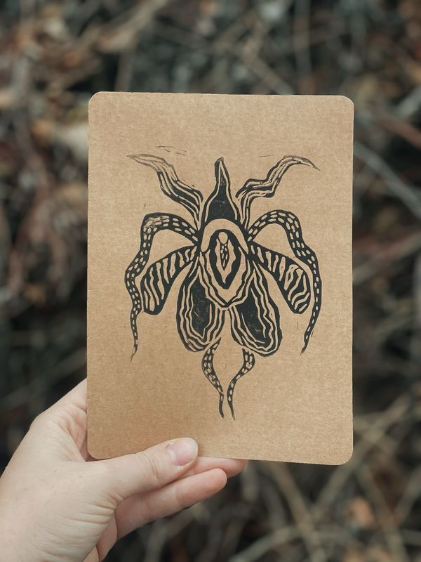 Linoprint | An ode to your flowering body