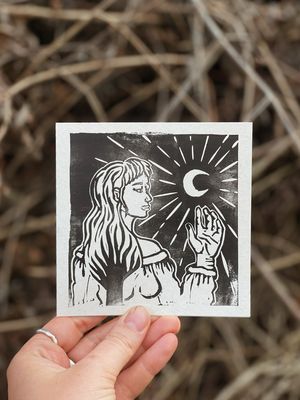 Linoprint | Wise woman