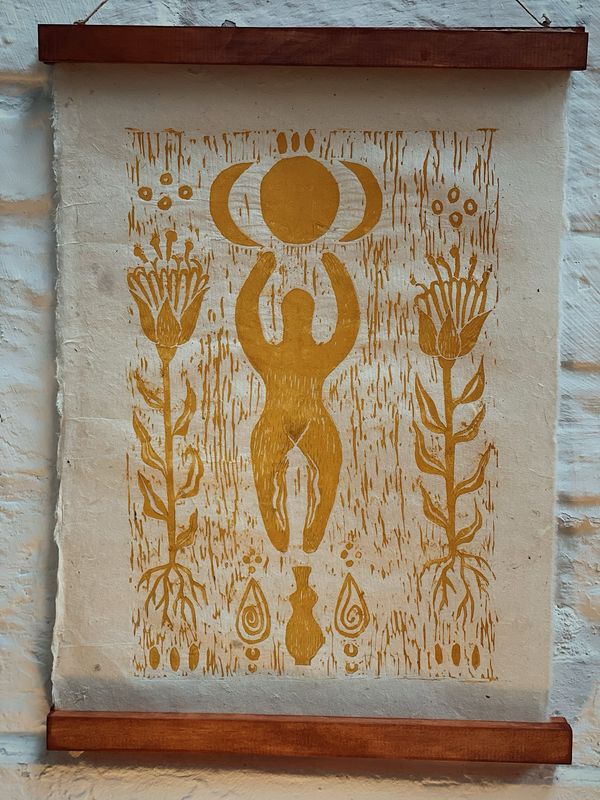 Lino art print | Earth goddess