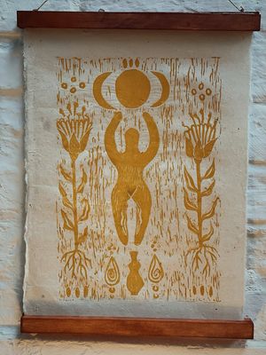 Lino art print | Earth goddess