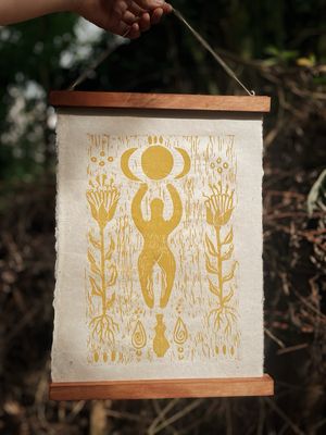 Lino art print | Earth goddess