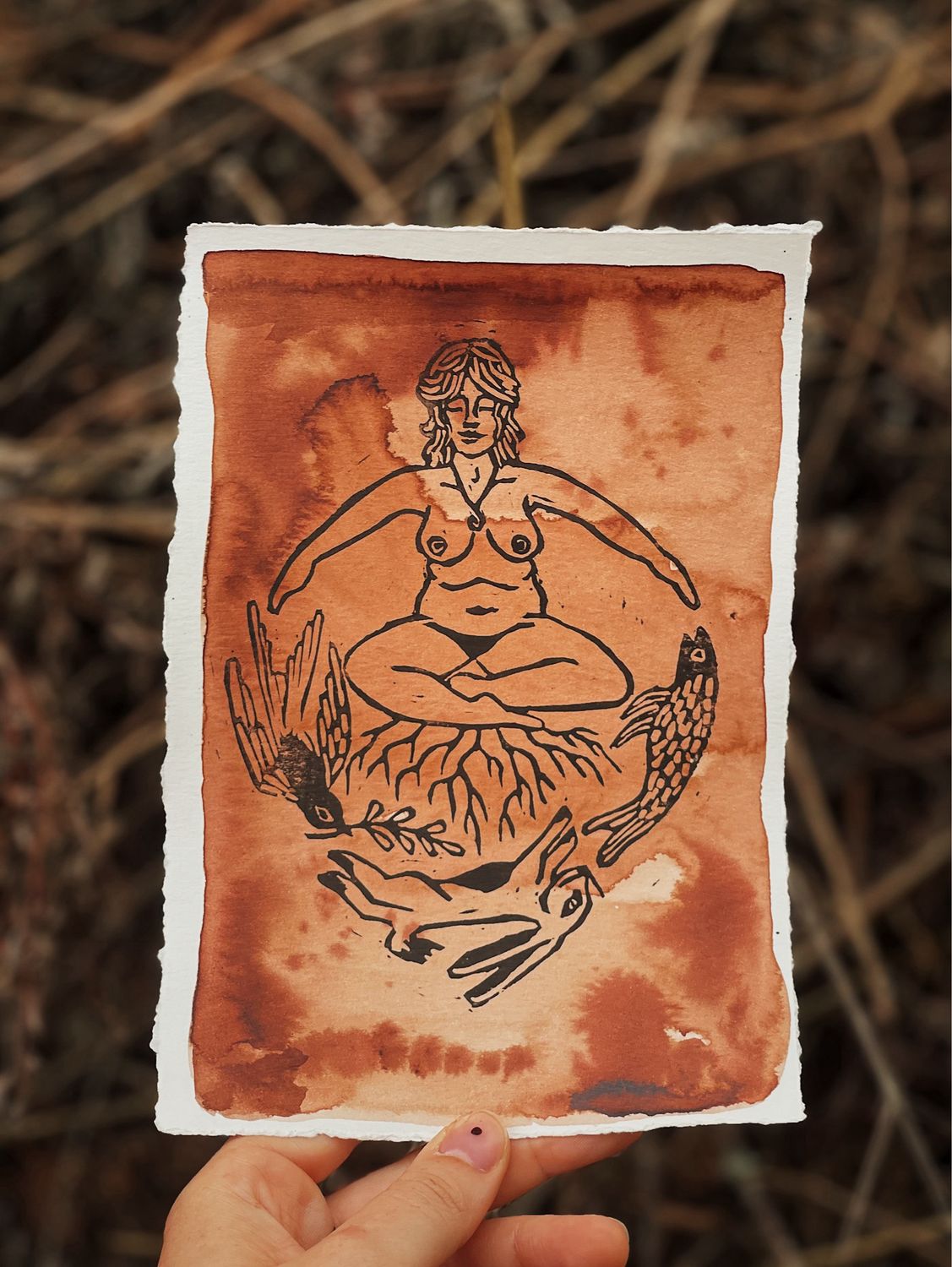 Lino art print | Circle of life