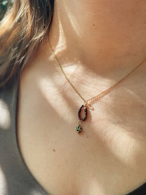 Inner shine necklace | Granaat en Dalmatiër jaspis