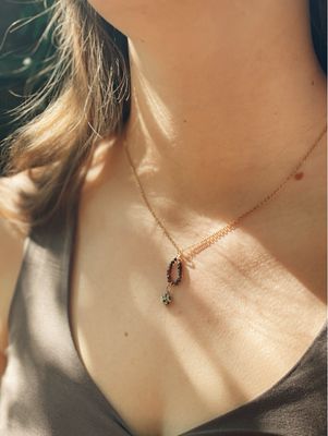Inner shine necklace | Granaat en Dalmatiër jaspis