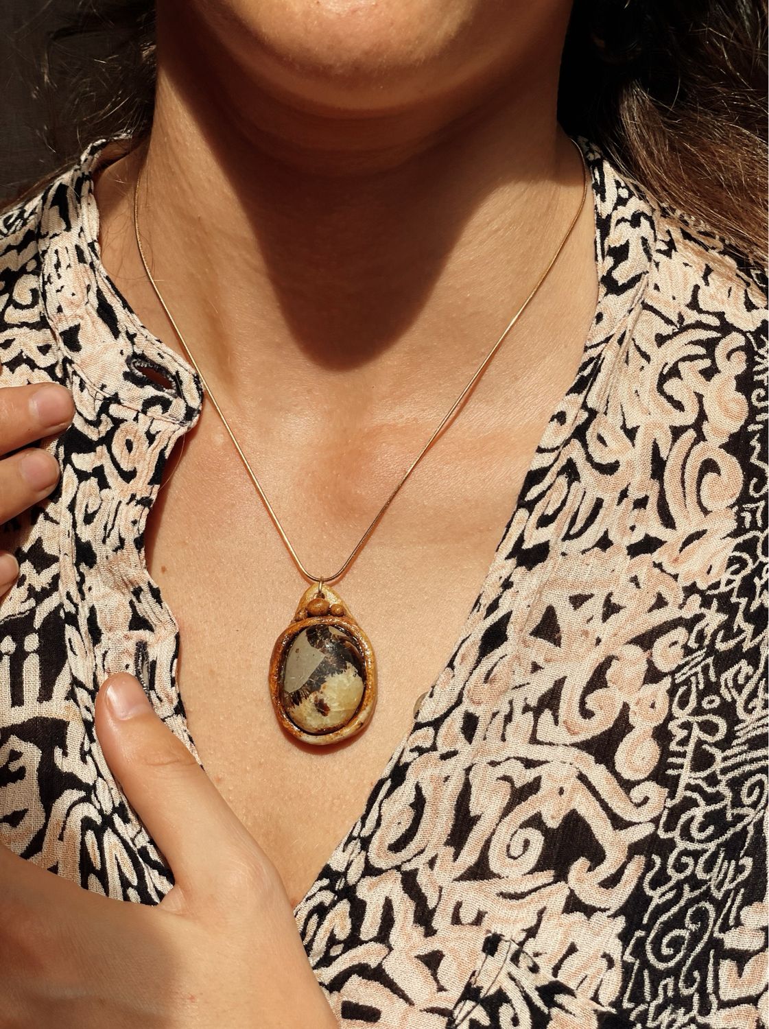 Earth adornment necklace | Septarie