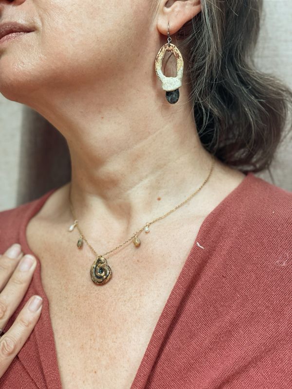 Earth adornment necklace | Oceaan jaspis - Parel