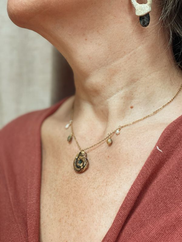 Earth adornment necklace | Oceaan jaspis - Parel