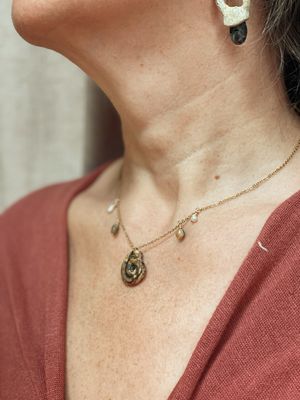 Earth adornment necklace | Oceaan jaspis - Parel