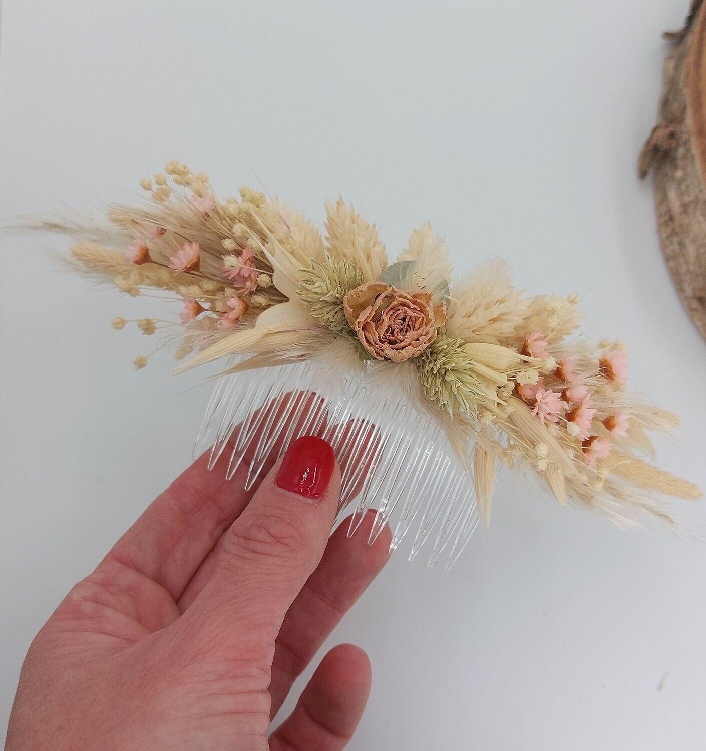 peigne pour chignon en fleurs séchées - peigne penelope