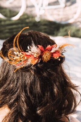 Peigne en fleurs séchées personnalisable - coiffure de mariage - influence naturelle