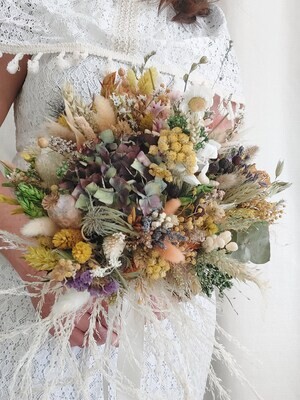bouquet de fleurs séchées - bouquet de mariage - bouquet de Provence - influence naturelle fleuriste