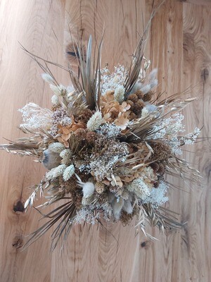 Bouquet de fleurs séchées blanc et or - bouquet de fleurs séchées Tamara - Fleuriste Influence Naturelle