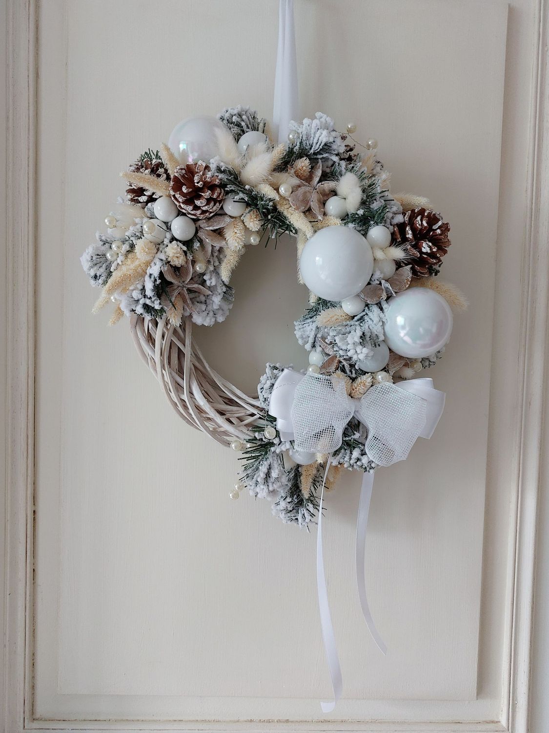 couronne de noël blanche neige