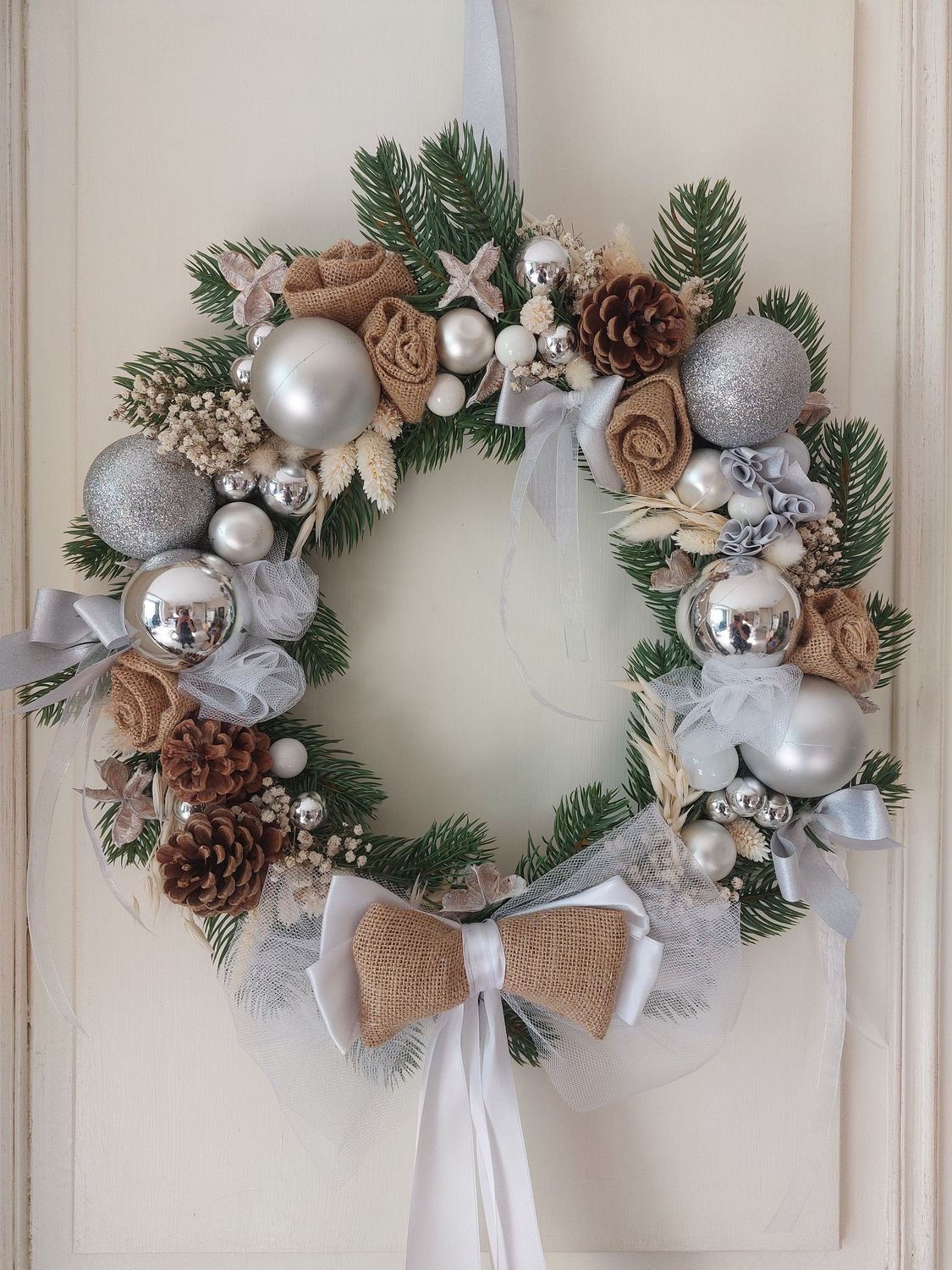 couronne de noel argent