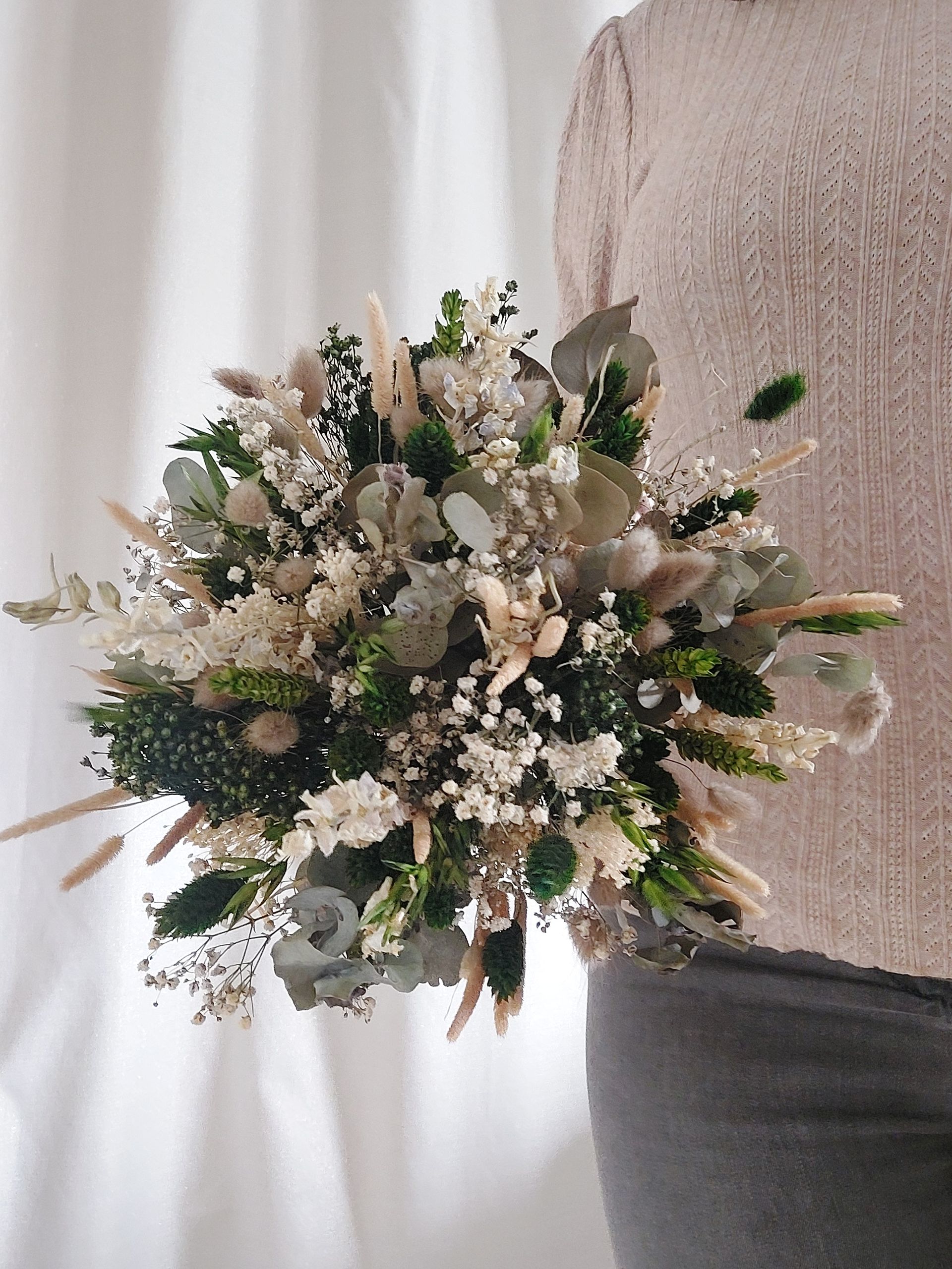 Bouquet de fleurs séchées vert