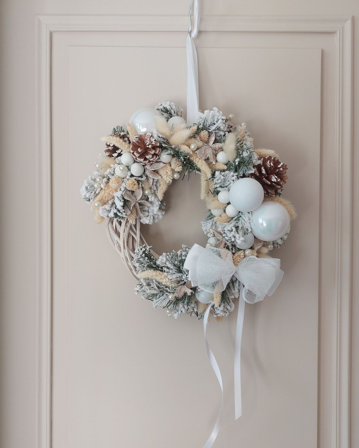 Couronne de Noël blanc neige