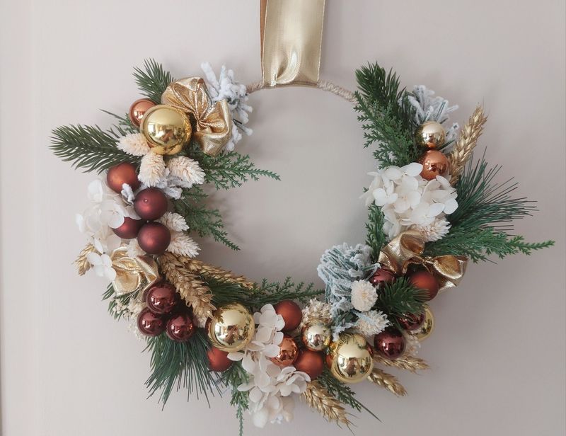 Couronne de Noël or 20cm