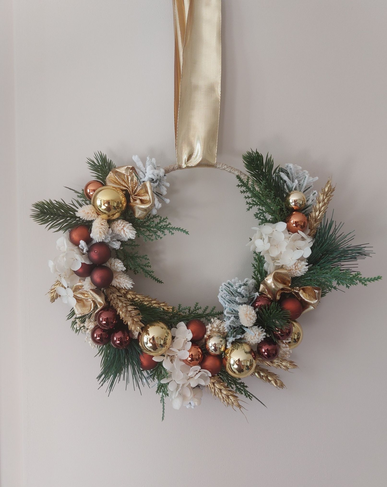 Couronne de Noël or 20cm