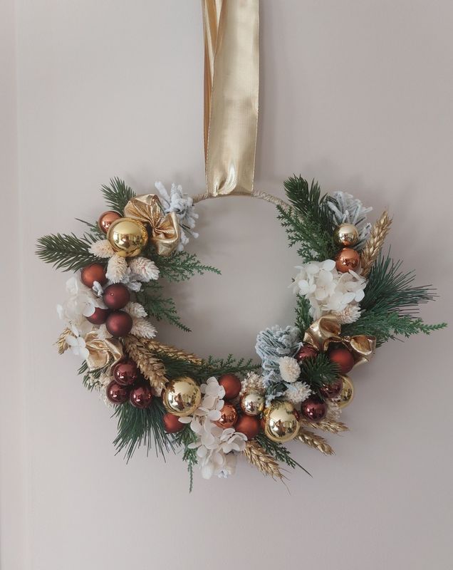 Couronne de Noël or 20cm