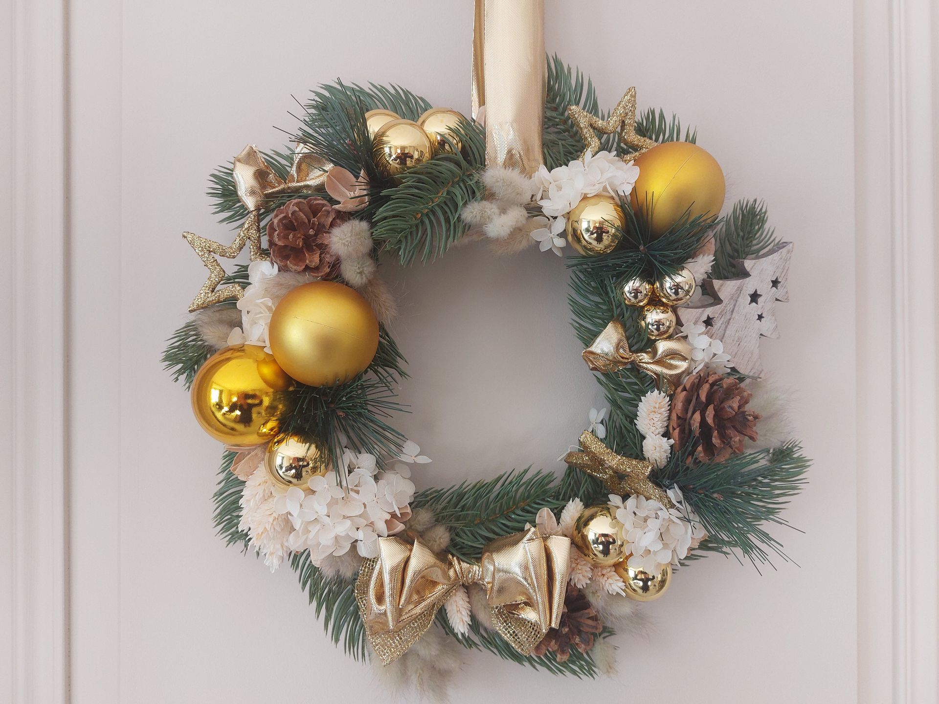 Couronne de Noël or 30 cm