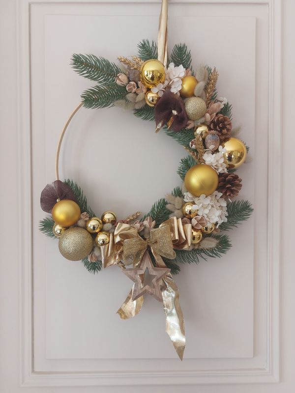 Couronne de Noël Or 40 cm