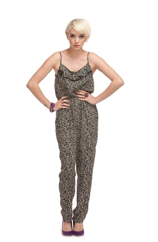 Babydoll Jumpsuit - Polka Dot