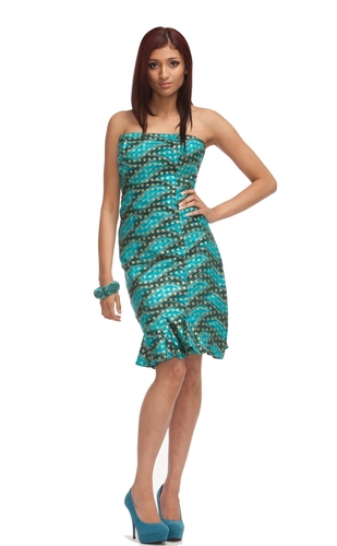 Elegant Pleat Dress - Blue