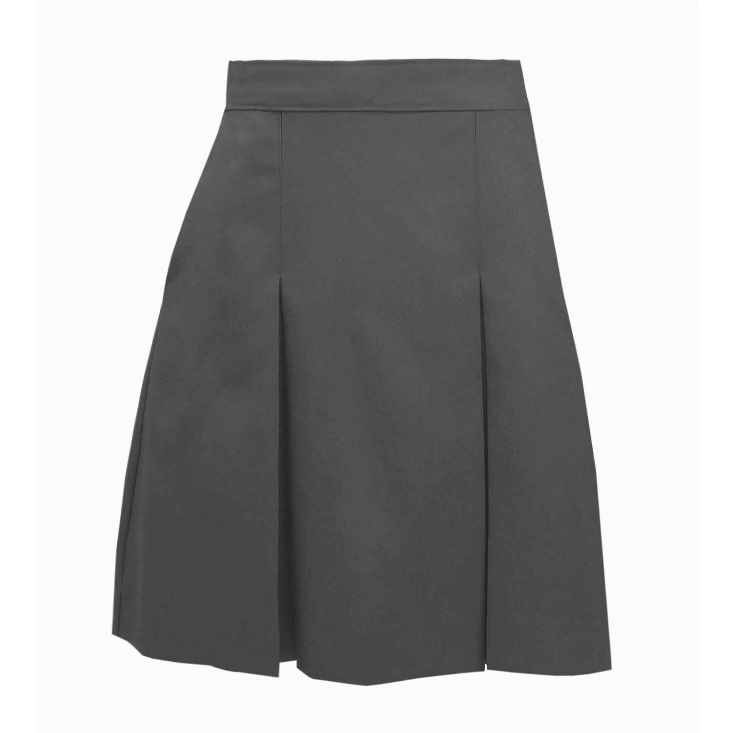 Gray Kick-Pleat Skirt