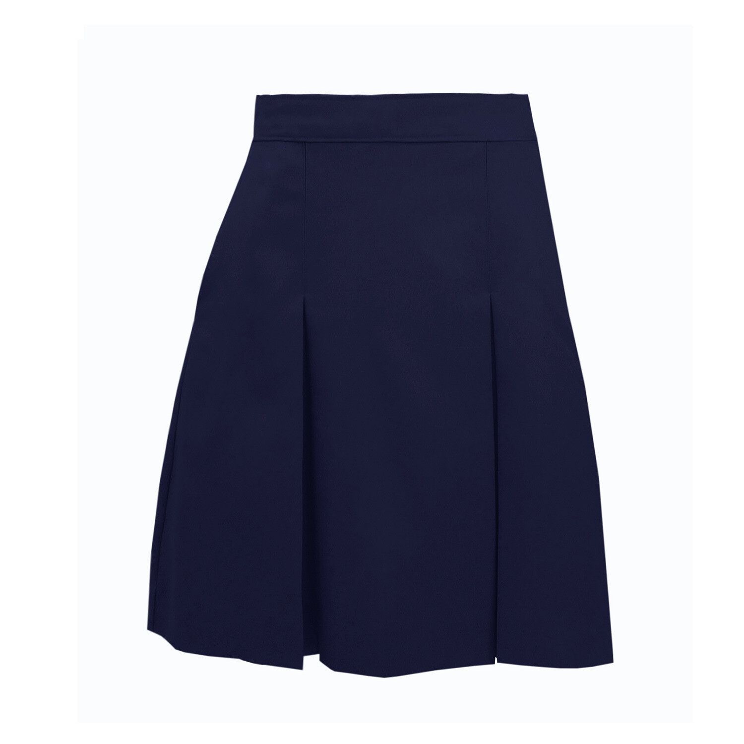 Navy Kick-Pleat Skirt