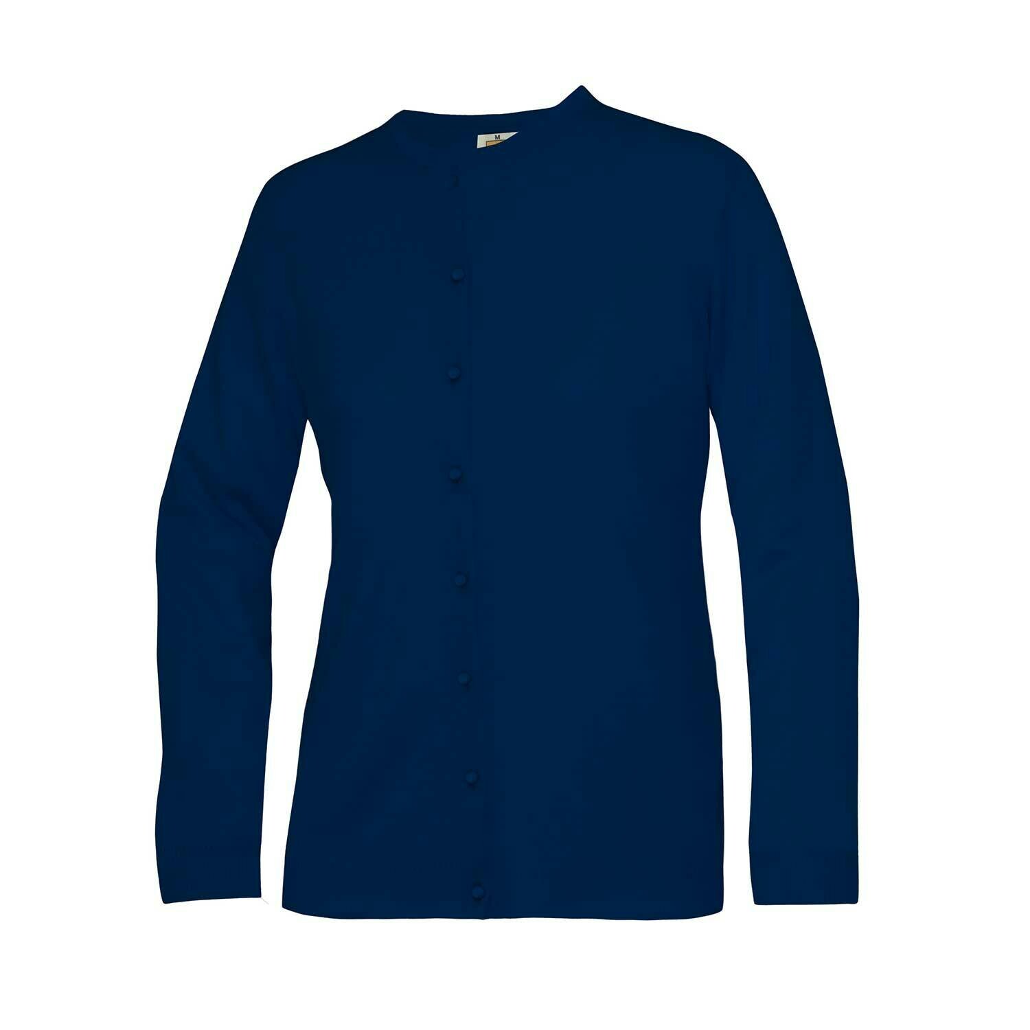 Navy Belmont Cardigan: Crew Neck