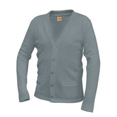 Gray Belmont Cardigan: V-Neck (warm &amp; comfortable)