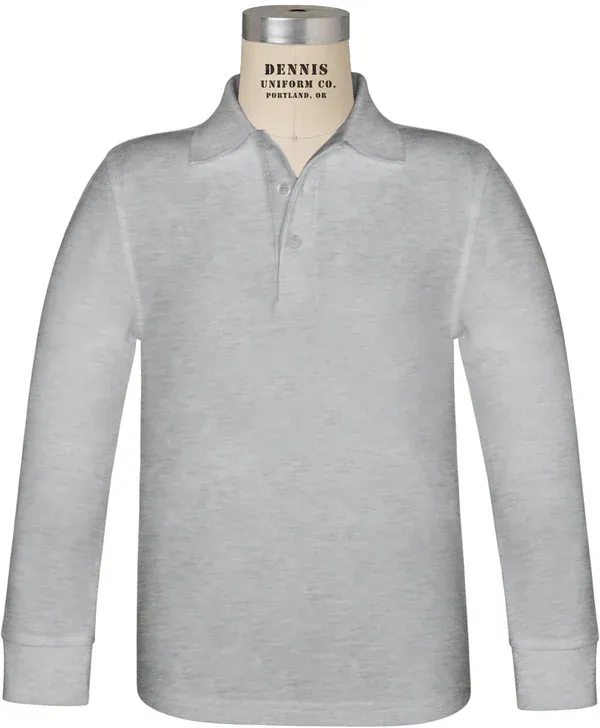 Girl&#39;s Gray Belmont Polo (Long Sleeve)