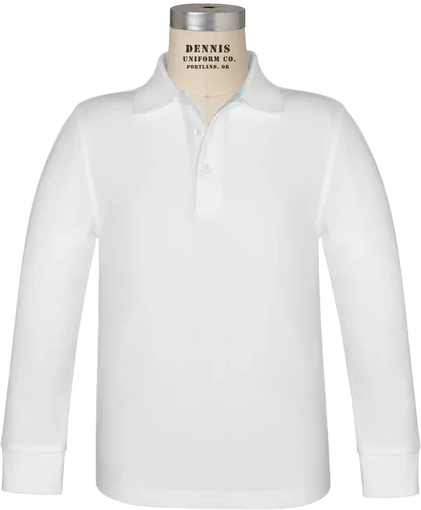 Boy's White Belmont Polo (Long Sleeve)