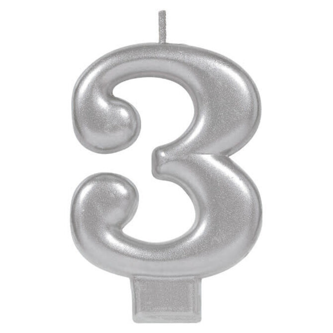 Block Candle Three Silver