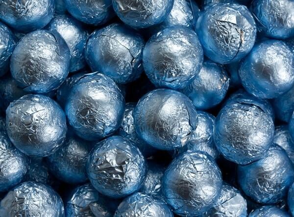 Chocolate Foil Balls Pastel Blue 2lb